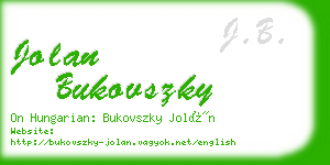 jolan bukovszky business card